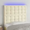 Image de vidaXL Tête de lit à LED Crème 80x5x118/128 cm Similicuir