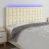 Image de vidaXL Tête de lit à LED Crème 180x5x118/128 cm Similicuir