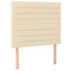 Image de vidaXL Tête de Lit à LED Meuble de Chambre à Coucher Accessoire de Lit Simple Tête de Cadre de Lit Intérieur Crème 80x5x118/128 cm Tissu