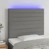 Image de vidaXL Tête de lit à LED Gris foncé 90x5x118/128 cm Tissu