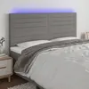 Image de vidaXL Tête de lit à LED Gris foncé 160x5x118/128 cm Tissu