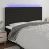 Image de vidaXL Tête de lit à LED Noir 180x5x118/128 cm Tissu