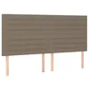 Image de vidaXL Tête de Lit à LED Meuble de Chambre à Coucher Accessoire de Lit Double Tête de Cadre de Lit Intérieur Taupe 200x5x118/128 cm Tissu