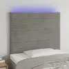 Image de vidaXL Tête de lit à LED Gris clair 80x5x118/128 cm Velours