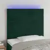 Image de vidaXL Tête de lit à LED Vert foncé 100x5x118/128 cm Velours
