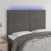 Image de vidaXL Tête de lit à LED Gris foncé 144x5x118/128 cm Velours