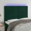 Image de vidaXL Tête de lit à LED Vert foncé 144x5x118/128 cm Velours