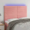 Image de vidaXL Tête de lit à LED Rose 144x5x118/128 cm Velours