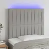 Image de vidaXL Tête de lit à LED Gris clair 90x5x118/128 cm Tissu
