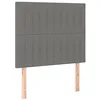 Image de vidaXL Tête de Lit à LED Meuble de Chambre à Coucher Accessoire de Lit Simple Tête de Cadre de Lit Intérieur Gris Foncé 90x5x118/128 cm Tissu