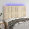 Image de vidaXL Tête de lit à LED Crème 144x5x118/128 cm Tissu