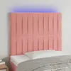 Image de vidaXL Tête de lit à LED Rose 80x5x118/128 cm Velours