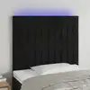 Image de vidaXL Tête de lit à LED Noir 90x5x118/128 cm Velours