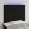 Image de vidaXL Tête de lit à LED Noir 100x5x118/128 cm Velours