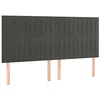 Image de vidaXL Tête de Lit à LED Meuble de Chambre à Coucher Accessoire de Lit Double Tête de Cadre de Lit Intérieur Gris Foncé 180x5x118/128 cm Velours