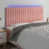 Image de vidaXL Tête de lit à LED Rose 200x5x118/128 cm Velours