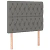 Image de vidaXL Tête de Lit à LED Meuble de Chambre à Coucher Accessoire de Lit Simple Tête de Cadre de Lit Intérieur Gris Foncé 90x7x118/128 cm Tissu