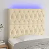 Image de vidaXL Tête de lit à LED Crème 90x7x118/1288 cm Tissu