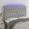 Image de vidaXL Tête de lit à LED Gris clair 144x7x118/128 cm Tissu