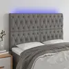Image de vidaXL Tête de lit à LED Gris foncé 160x7x118/128 cm Tissu