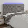 Image de vidaXL Tête de lit à LED Gris foncé 200x7x118/128 cm Tissu