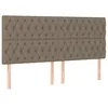 Image de vidaXL Tête de Lit à LED Meuble de Chambre à Coucher Accessoire de Lit Double Tête de Cadre de Lit Intérieur Taupe 200x7x118/128 cm Tissu