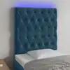 Image de vidaXL Tête de lit à LED Bleu foncé 80x7x118/128 cm Velours