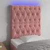 Image de vidaXL Tête de lit à LED Rose 80x7x118/128 cm Velours
