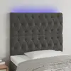 Image de vidaXL Tête de lit à LED Gris foncé 90x7x118/128 cm Velours