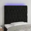 Image de vidaXL Tête de lit à LED Noir 90x7x118/128 cm Velours