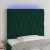 Image de vidaXL Tête de lit à LED Vert foncé 90x7x118/128 cm Velours