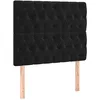 Image de vidaXL Tête de Lit à LED Meuble de Chambre à Coucher Accessoire de Lit Simple Tête de Cadre de Lit Intérieur Noir 100x7x118/128 cm Velours