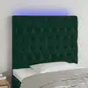 Image de vidaXL Tête de lit à LED Vert foncé 100x7x118/128 cm Velours