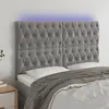 Image de vidaXL Tête de lit à LED Gris clair 144x7x118/128 cm Velours
