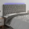 Image de vidaXL Tête de lit à LED Gris clair 180x7x118/128 cm Velours