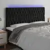 Image de vidaXL Tête de lit à LED Noir 180x7x118/128 cm Velours