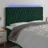 Image de vidaXL Tête de lit à LED Vert foncé 180x7x118/128 cm Velours
