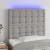 Image de vidaXL Tête de lit à LED Gris clair 90x5x118/128 cm Tissu