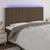 Image de vidaXL Tête de lit à LED Marron foncé 180x5x118/128 cm Tissu