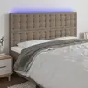 Image de vidaXL Tête de lit à LED Taupe 200x5x118/128 cm Tissu