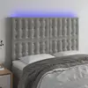 Image de vidaXL Tête de lit à LED Gris clair 144x5x118/128 cm Velours