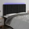Image de vidaXL Tête de lit à LED Noir 180x5x118/128 cm Velours