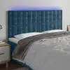Image de vidaXL Tête de lit à LED Bleu foncé 180x5x118/128 cm Velours