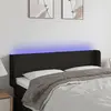 Image de vidaXL Tête de lit à LED Noir 147x16x78/88 cm Tissu