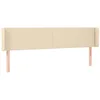 Image de vidaXL Tête de Lit à LED Meuble de Chambre à Coucher Accessoire de Lit Double Tête de Cadre de Lit Intérieur Crème 203x16x78/88 cm Tissu