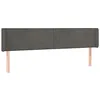 Image de vidaXL Tête de Lit à LED Meuble de Chambre à Coucher Accessoire de Lit Double Tête de Cadre de Lit Intérieur Gris Foncé 203x16x78/88 cm Velours
