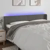 Image de vidaXL Tête de lit à LED Gris foncé 203x16x78/88 cm Velours