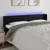 Image de vidaXL Tête de lit à LED Noir 163x16x78/88 cm Similicuir