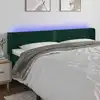 Image de vidaXL Tête de lit à LED Vert foncé 183x16x78/88 cm Velours
