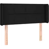 Image de vidaXL Tête de Lit à LED Meuble de Chambre à Coucher Accessoire de Lit Simple Tête de Cadre de Lit Intérieur Noir 103x16x78/88 cm Tissu